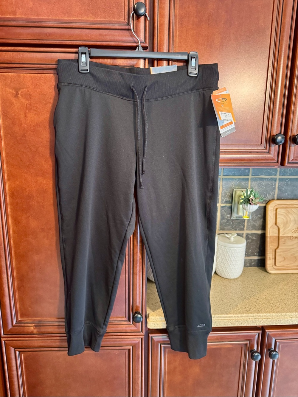 Champion Black Low Rise Fleece Joggers with Logo Tag